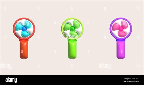 3d Illustration Portable Electric Hand Fan Symbol Stock Vector Image