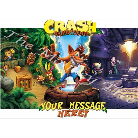 Crash Bandicoot A4 Edible Cake Image Topper Can Be Personalised