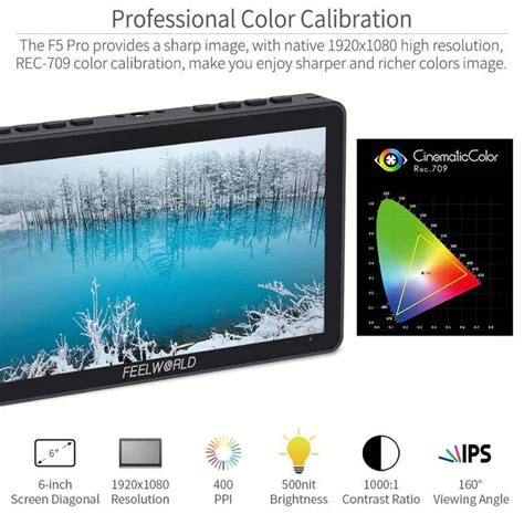 FeelWorld F5 Pro V4 6 Inch 4K HDMI Touch Screen Field Monitor