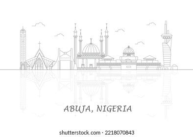 Outline Skyline Panorama City Abuja Nigeria Stock Vector Royalty Free