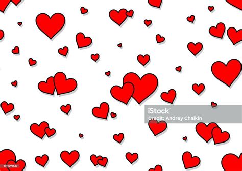 Seamless Background With Red Hearts Stock Illustration Download Image Now Backgrounds Heart