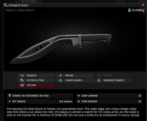 Unheard Kukri: Unity Store Edition - SPT Mods Workshop