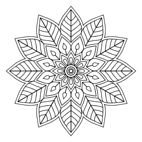 Lindo Mandala Blanco Y Negro Vector Premium