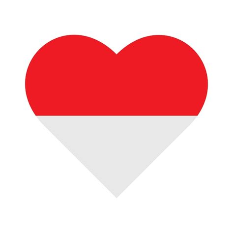 Premium Vector Indonesia Flag Heart Shape Vector