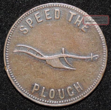 1860 Prince Edward Island Success To The Fisheries Speed The Plough Token