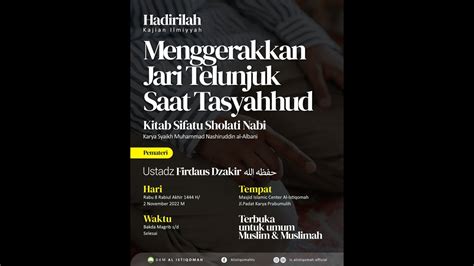 Menggerakkan Jari Telunjuk Saat Tasyahhud YouTube