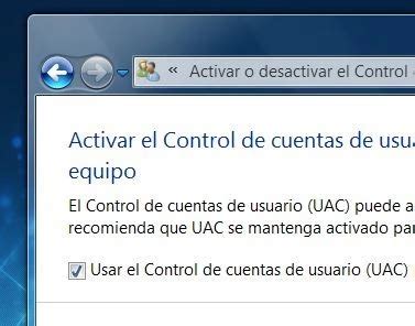 Desactivar Control De Cuentas De Usuario UAC