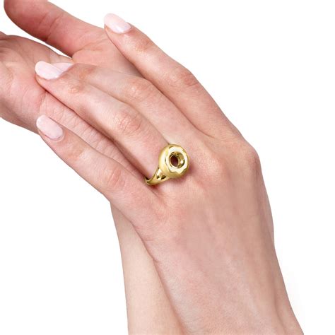 Glazed Doughnut Ring Yellow Gold Plated Delicacies