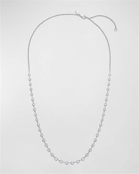 Memoire Diamond Line 18k White Gold Chain Necklace 16 18l 196tcw