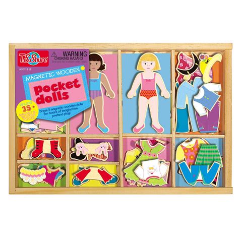 T S Shure Pocket Dolls Deluxe Wooden Magnetic Dress Up Dolls