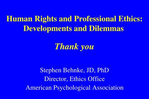 Ppt Stephen Behnke Jd Phd Director Ethics Office American Psychological Association