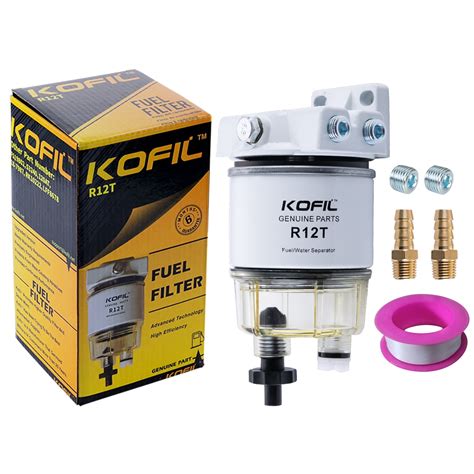 Kofil R12T Fuel Filter Marine Water Separator Complete Kit Replaces ...