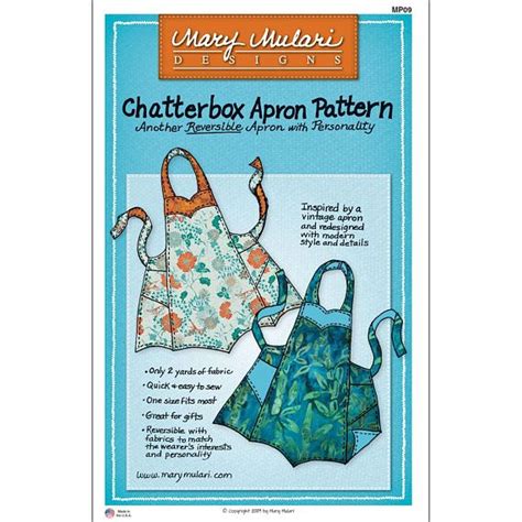 Chatterbox Apron Pattern Reversible Apron Pattern By Mary Mulari