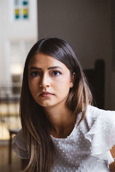 Portrait Of Beautiful And Serious Brunette Woman By Stocksy Contributor Katarina Radovic