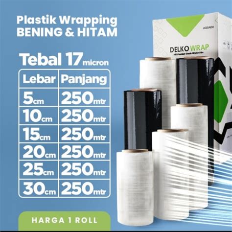 Jual STRETCH FILM BENING DELKOWRAP PLASTIK WRAPPING ELASTIS HITAM