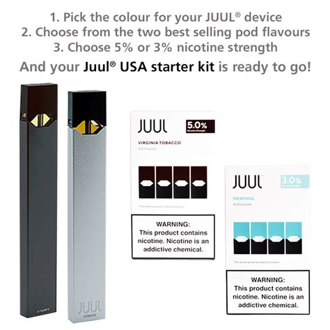 Juul Starter Kit With A Or Pod Pack Usa Premium Vape Free