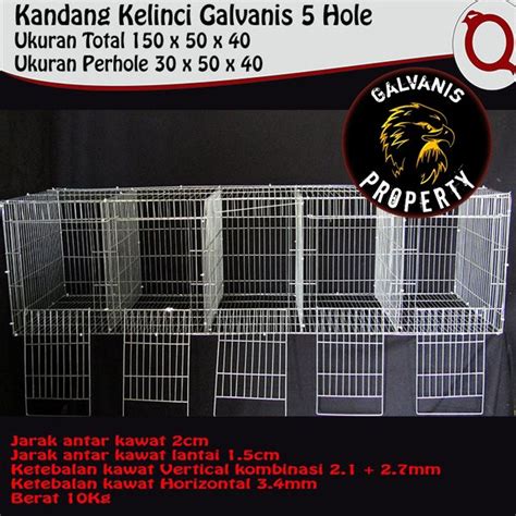 Jual Kandang Kelinci Pintu Bahan Besi Galvanis P L T Cm Kandang