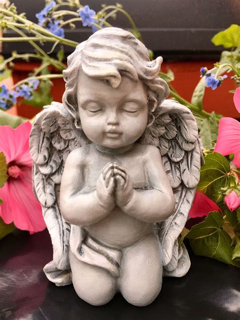 Concrete Cherub Angel Statue Etsy Angel Statues Cherubim Angels