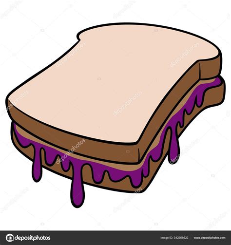 Peanut Butter Jelly Cartoon Illustration Peanut Butter Jelly Sandwich ...