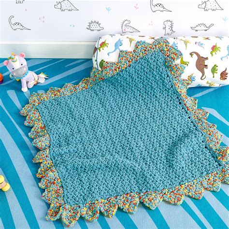 Bernat® Baby Blanket™ Easy Sawtooth Edge Crochet Baby Blanket | Baby ...