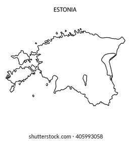 Estonia Map Outline Stock Illustration 405993058 | Shutterstock