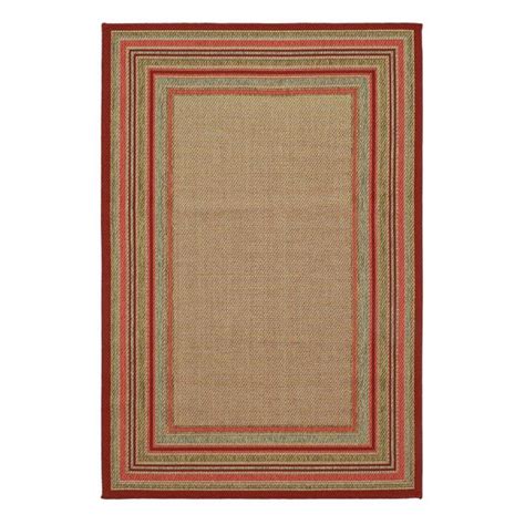 Allen + roth Outdoor Red Rectangular Machine-made Area Rug (Actual: 10-ft W x 8-ft L) at Lowes.com