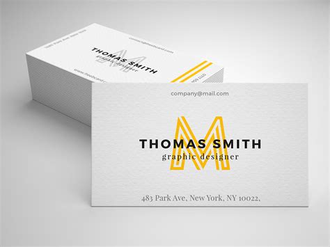 Business Card Mockup Free Psd` - Card Template