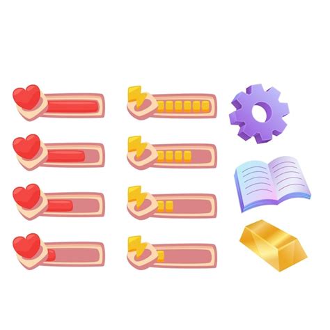 Video Game Health Bar Element Collection Premium Ai Generated Vector