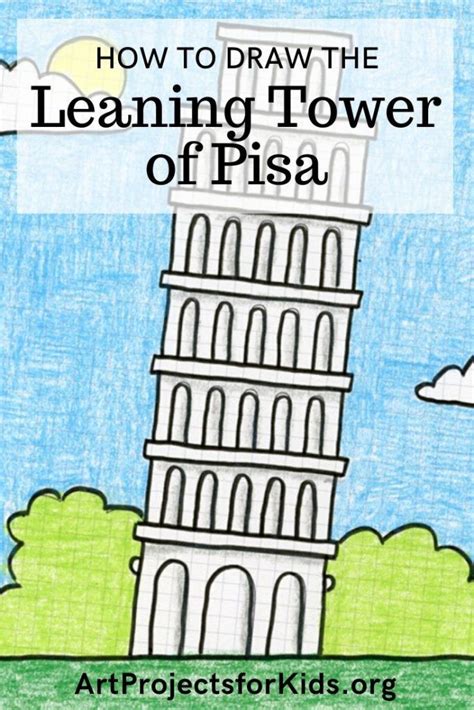 The Leaning Tower Of Pisa With Text Overlay That Reads How To Draw The