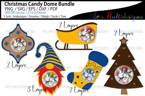 Christmas Candy Dome Ornaments Bundle Graphic By Arcs Multidesigns