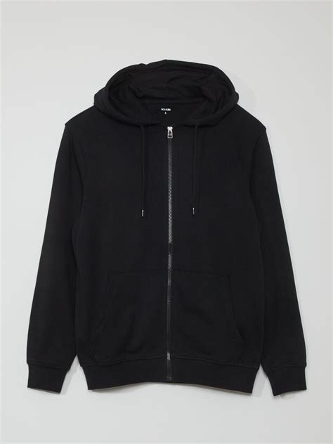 Veste zippée à capuche noir Kiabi 13 00