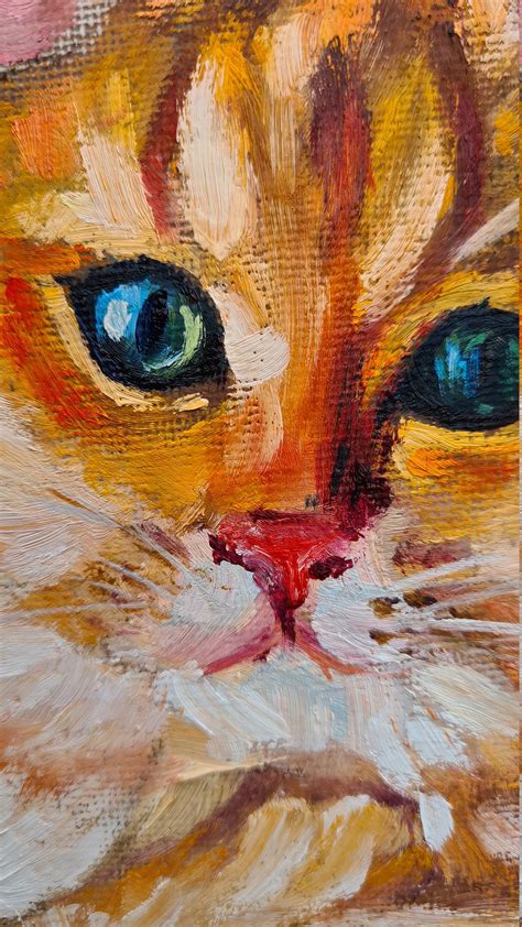 Ginger Cat Oil Painting original Art Ginger Pet Artwork - Etsy