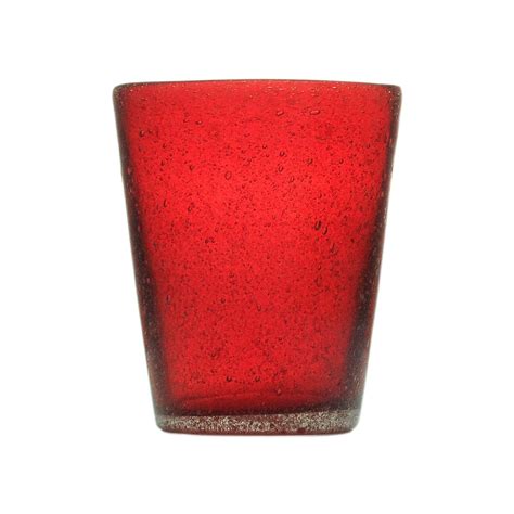 Memento Bicchiere Acqua Rosso In Vetro Soffiato