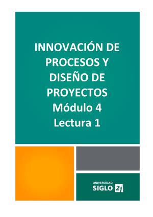 M Dulo Lectura Innovaci N De Procesos Y Dise O De Proyectos