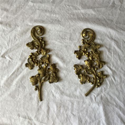 Antique French Ormolu Gilded Brass Berries And Leaves Etsy