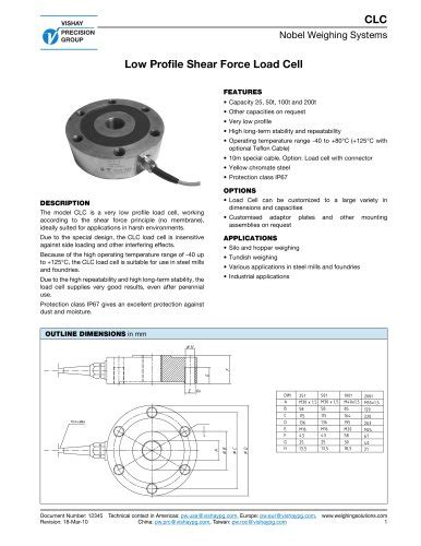 HTZ 3 Tension Measurement Module Vishay Nobel Transducers PDF