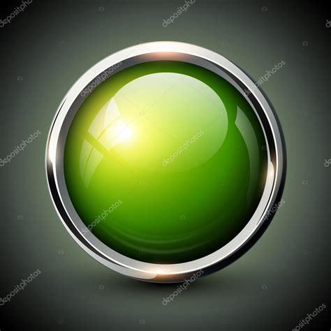 Green Shiny Button Stock Vector Cobalt88 89940548