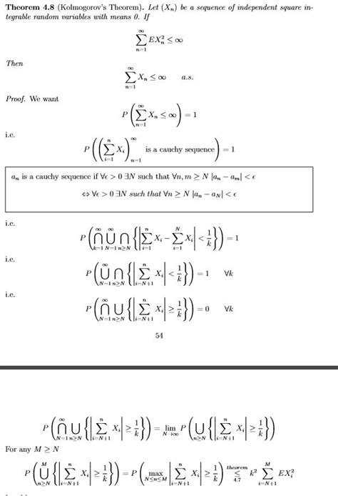 Proof Of Kolmogorov S Theorem Theorems Mathematics Equations