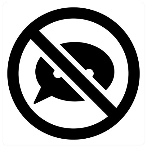 Prohibited and blocked message icon concept in black filled color