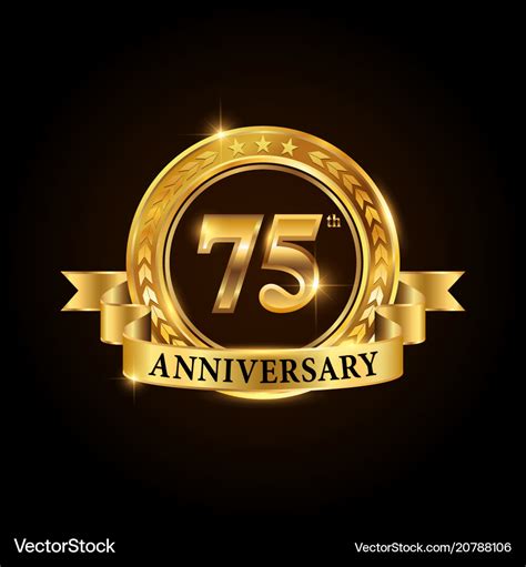 75 years anniversary celebration logotype Vector Image