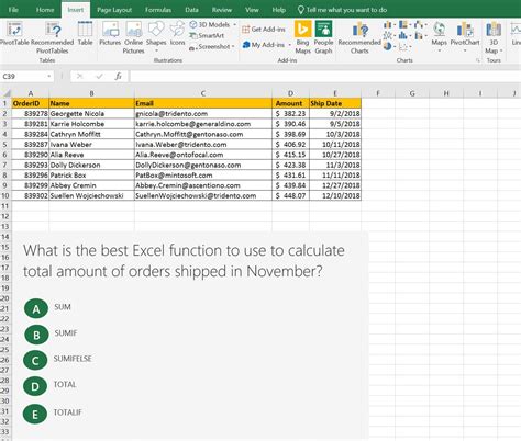 Practice Questions For Excel Formulas