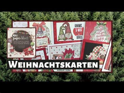 Weihnachtskarten aus dem Luxe Block rot grün von Action basteln