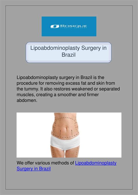 Ppt Lipoabdominoplasty Surgery In Brazil By Rosique Plastic Surgery