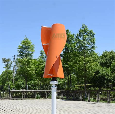 200W 12V 24V Vertical Axis Helix Wind Turbine Generator Orange Glass