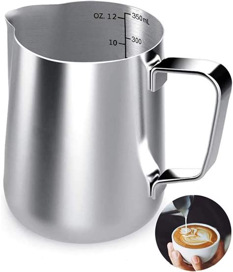 Milk Frothing Pitcher 12oz Milk Frother Cup Espresso Cup