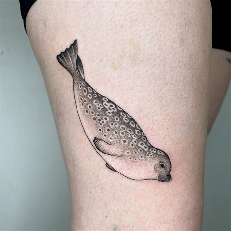 Cute Black Black And Grey Seal Tattoo Grey Seal Photo And Video