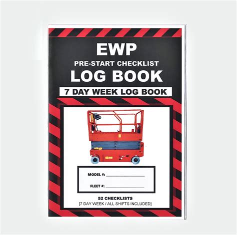 Elevated Work Platform EWP Pre Start Inspection Checklist Log Book 5