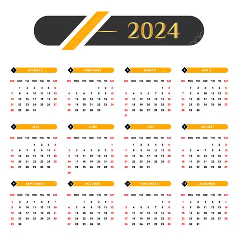 Календарь 2024 года с золотым и черным Png календарь календарь 2024