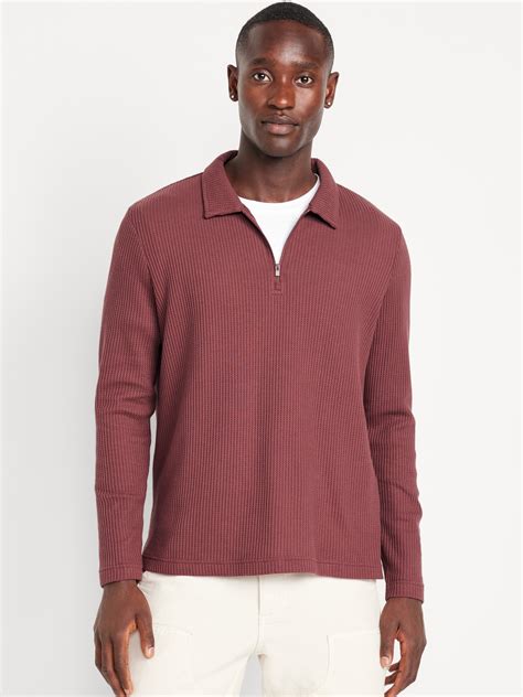 Quarter Zip Waffle Polo Sweater Old Navy