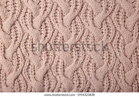 Beige Knitted Texture Background Text Top Stock Photo 1954323838